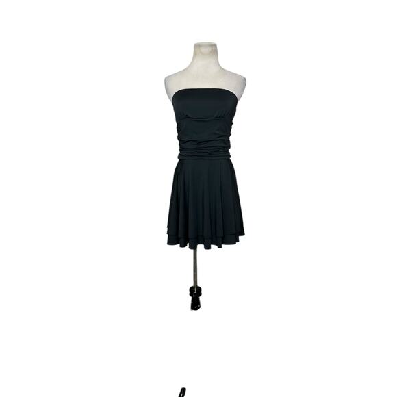 Black strapless fit and flare mini dress size Small - Picture 1 of 9